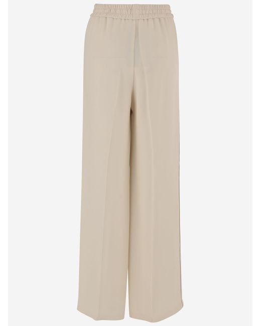 Valentino Natural Drawstring Wide-Leg Trousers