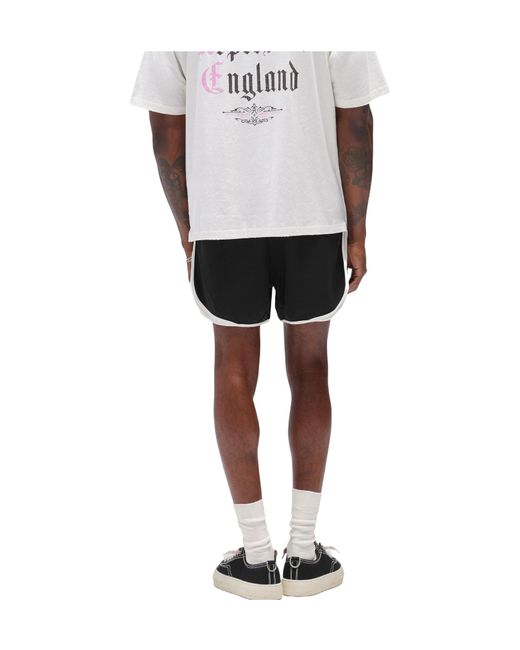 Represent Black Cruz Relaxed Fit Side-Stripe Shorts for men