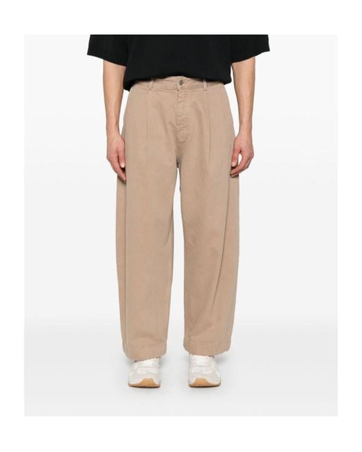 Studio Nicholson Natural Pleated Carpenter Trousers for men