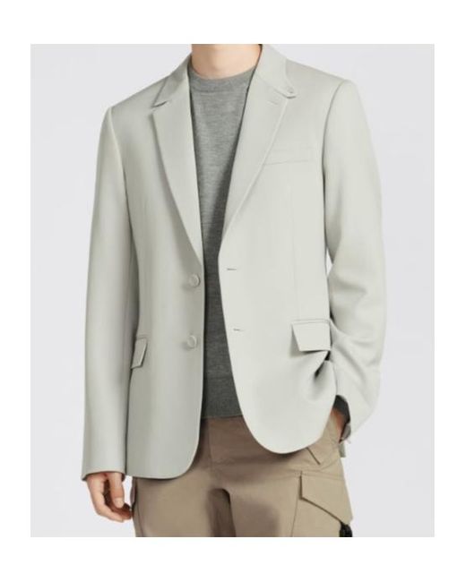 Dior Gray Homme Single-Breasted Long-Sleeved Blazer for men
