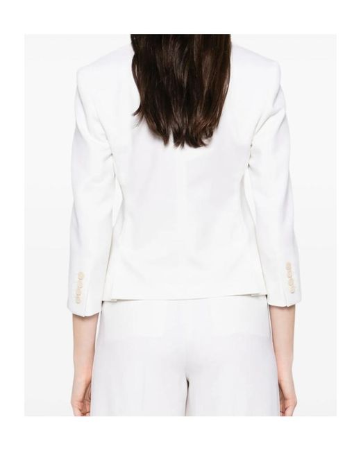 Max Mara White Wool Short Blazer