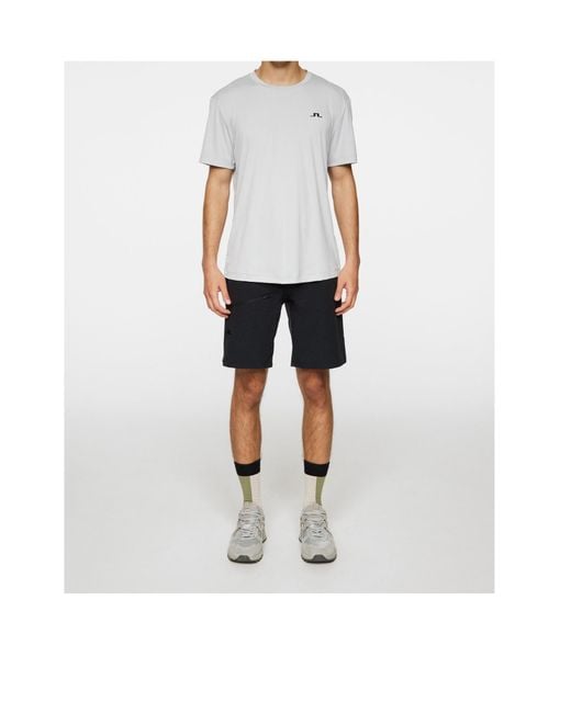 J.Lindeberg Gray Crew Neck Short-Sleeved T-Shirt for men