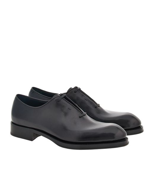 Ferragamo Black Tramezza Oxford With Covered Laces for men