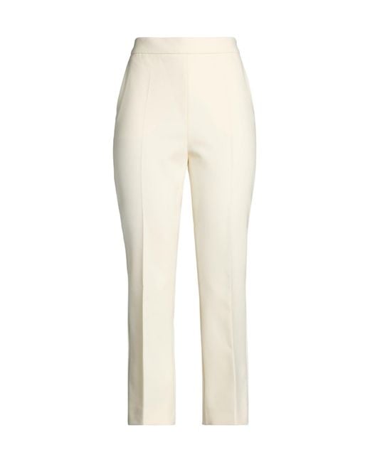 Max Mara White Solid Color Stretch Bootcut Pants