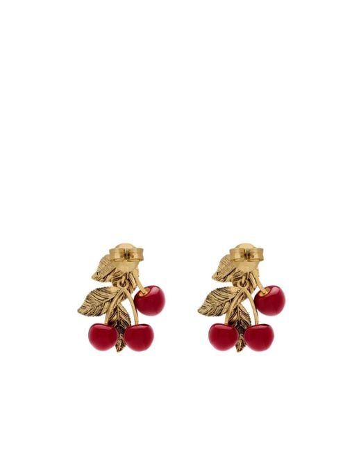 Saint Laurent White Cherry Earrings