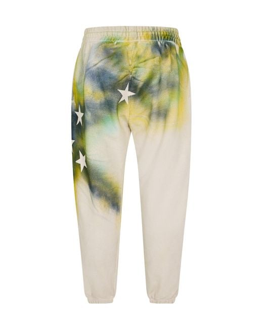 Palm Angels Yellow Palm Stars Sweatpants for men