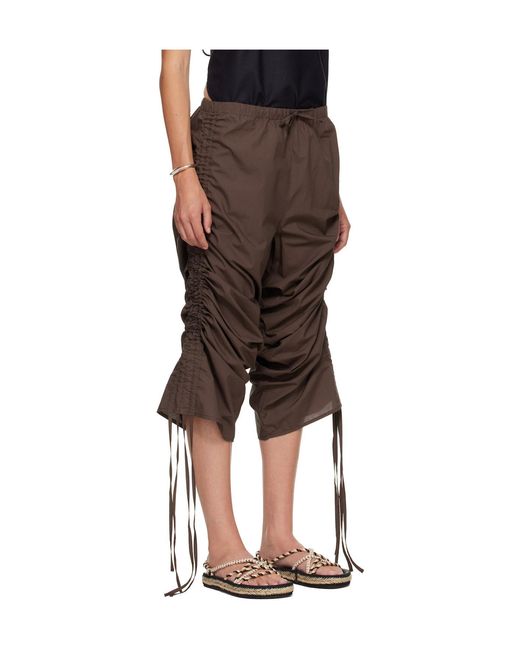 Baserange Gray Lace-Up Casual Pants