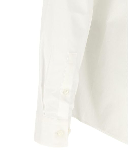 Boss White Stretch Cotton Shirt for men