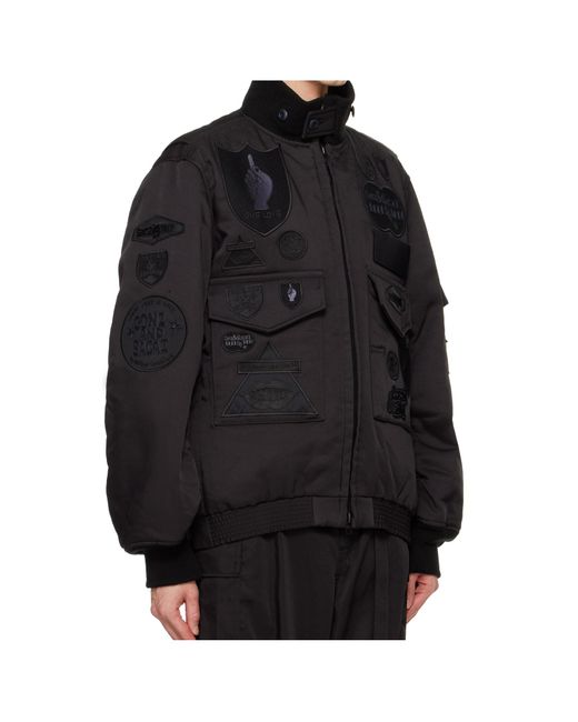 Sacai Black Logo Badge Bomber Jacket for men