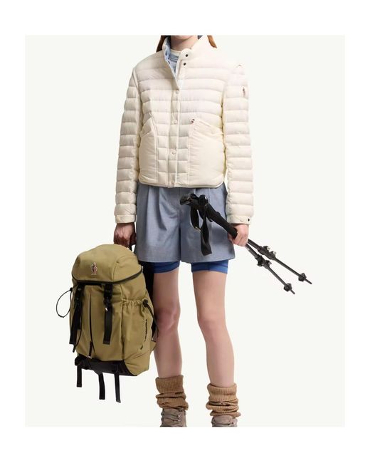 Moncler White Grenoble Madulains Logo Patch Quilted Jacket