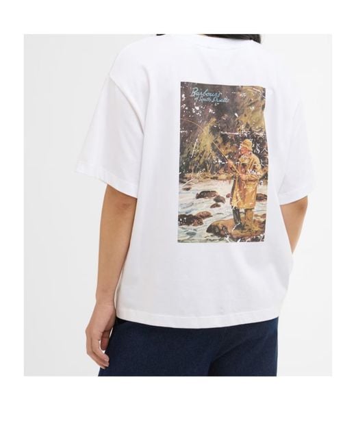 Barbour White Kirby Graphic T-Shirt