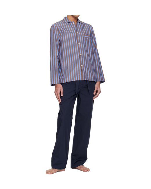 Tekla Blue Drawstring Pajama Pants for men