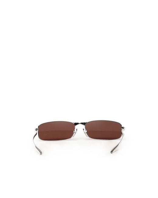 Balenciaga Brown Rectangular Rimless Sunglasses