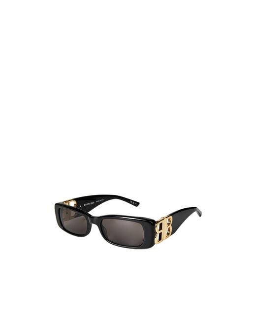 Balenciaga White Dynasty Rectangular Frame Sunglasses