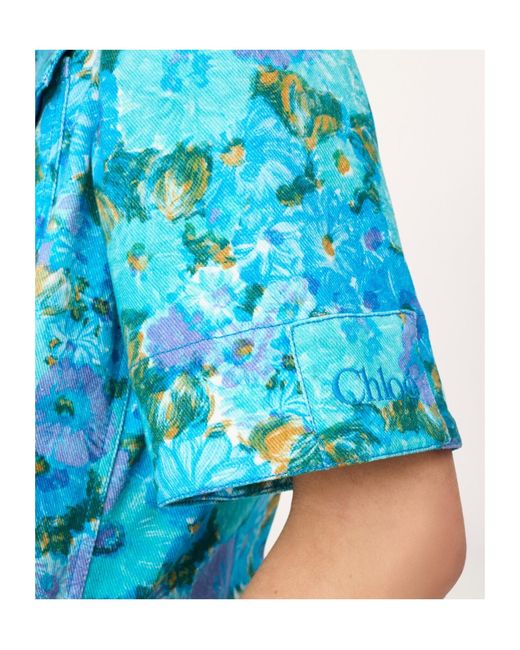 Chloé Blue Chloé Mini Polo Dress