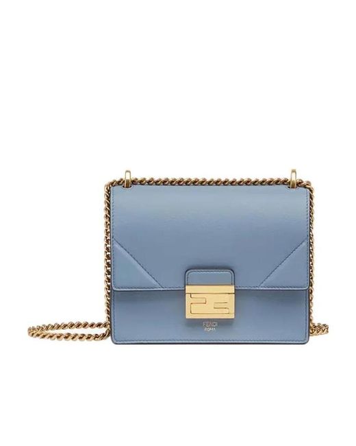 Fendi Blue Kan U Small Crossbody Bag