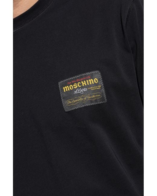 Moschino Black Item O-Neck Short-Sleeved T-Shirt for men