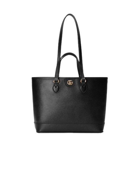 Gucci Black Ophidia Logo Plaque Mini Tote Bag
