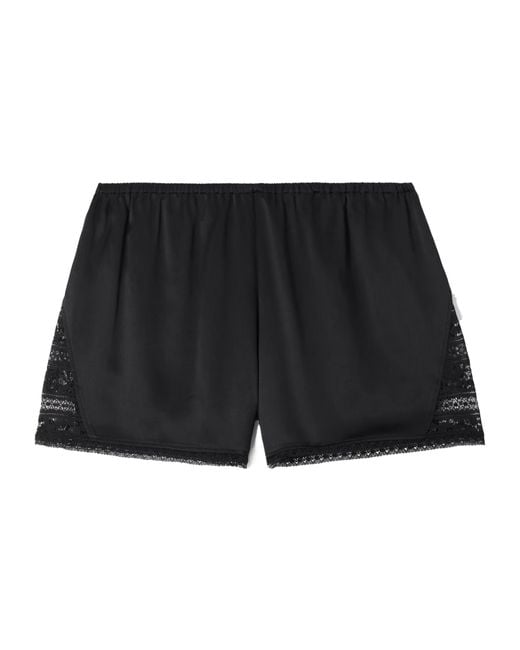 Eres Black Dévoilée Lace-Trim Silk Shorts