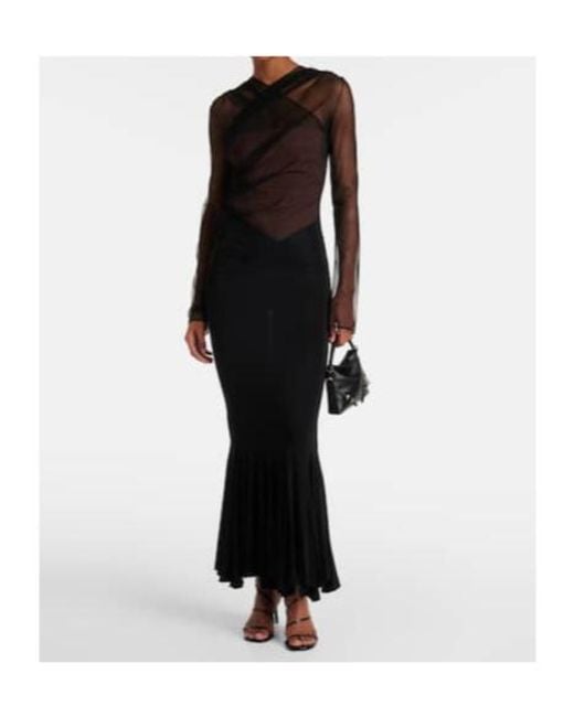 Nensi Dojaka Black Zoe Flared Maxi Skirt