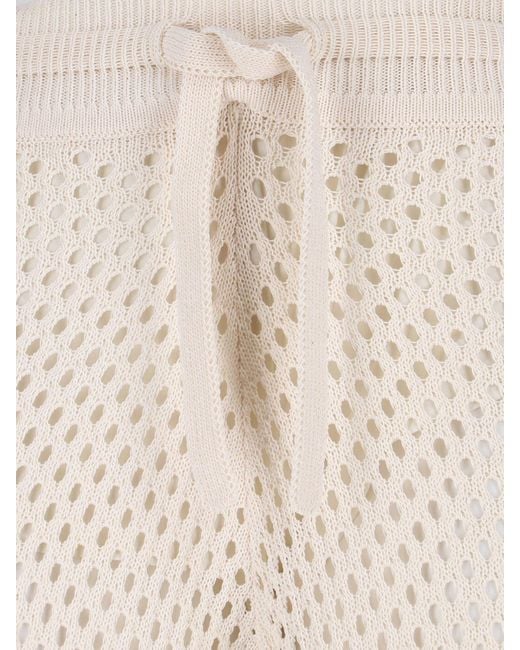 Golden Goose Deluxe Brand White Open-Knit Wide-Leg Drawstring Pants