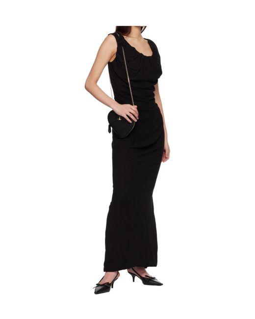 Vivienne Westwood Black Ruched Detailed Midi Dress