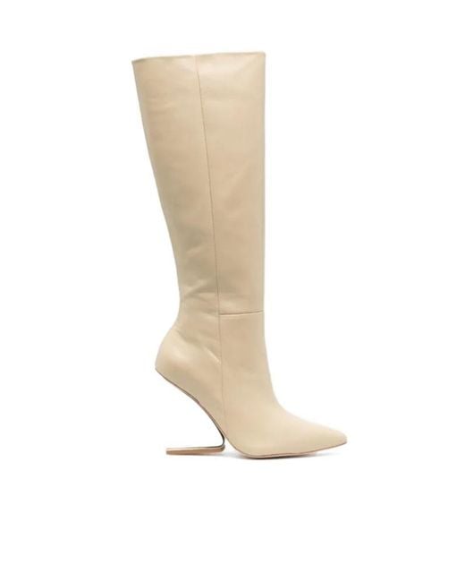 Cult Gaia White Suspended-Heel 105Mm Long Boots