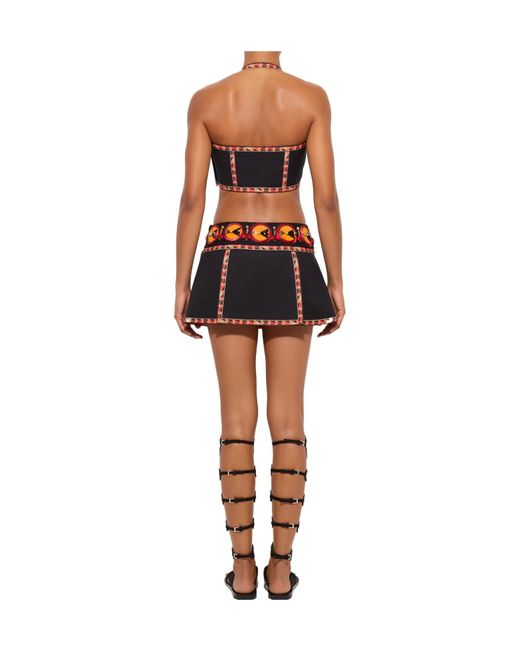 Emilio Pucci Orange Pucci Embellished Trim Mini Skirt