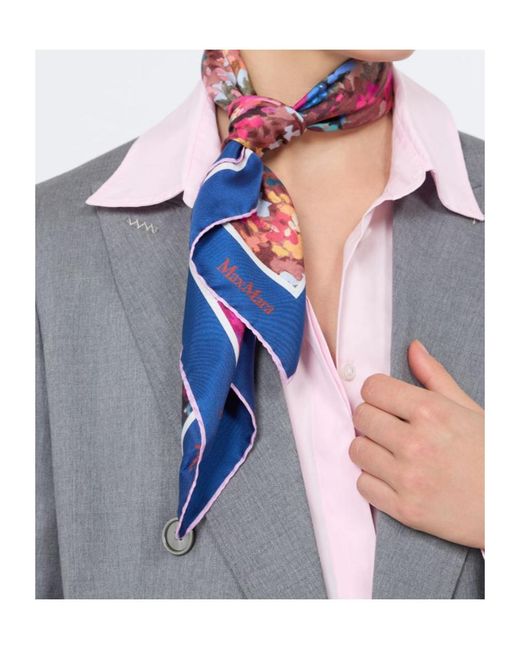 Max Mara Blue Printed Scarf