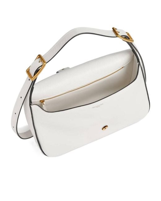 Balenciaga White Clicca Medium Shoulder Bag