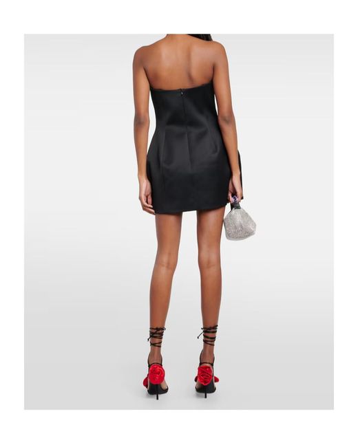 Magda Butrym Black Floral-Applique Bustier Minidress