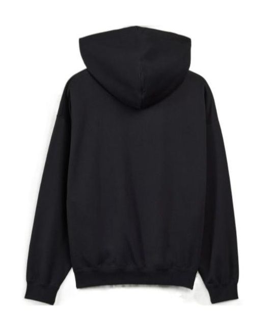 Y-3 Black Logo Printed Zip-Up Hoodie for men