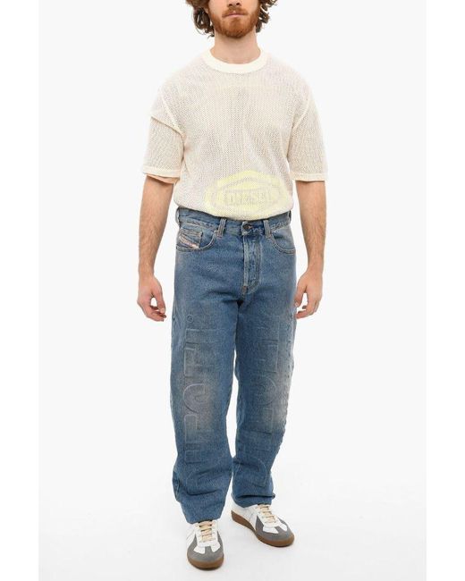 DIESEL Blue D-Mand Mid-Rise Straight-Leg Jeans for men