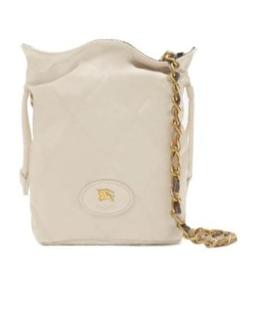 Burberry Natural Logo Patch Quilted Bucket Bag