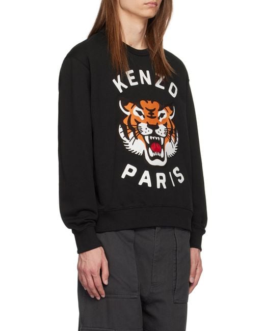 KENZO Blue Lucky Tiger Embroidered Crewneck Sweatshirt