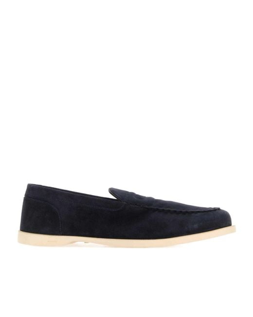 John Lobb Blue Pace Slip-On Loafers for men