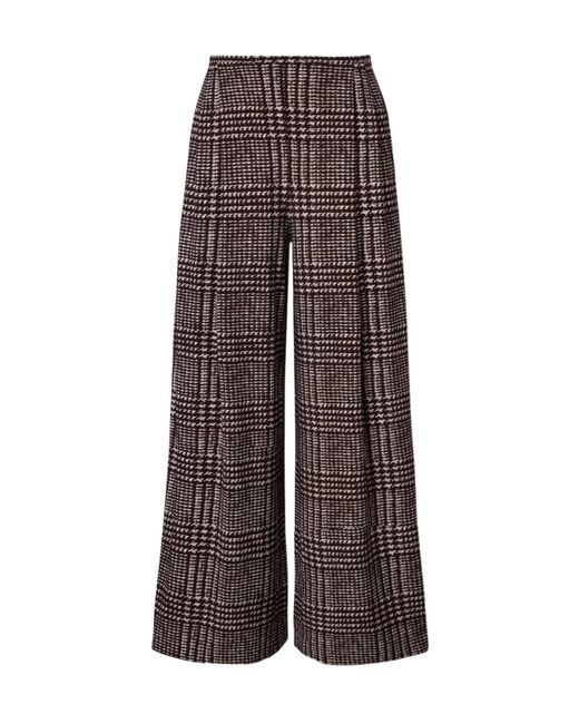 Norma Kamali Brown Prince Of Wales Check Wide-Leg Pants