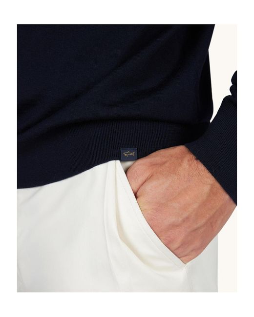 Paul & Shark Blue Turtleneck Sweater for men