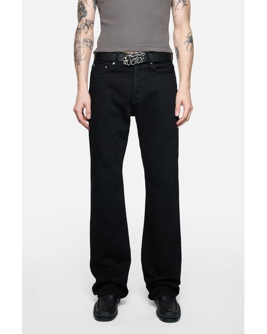 Acne Black Button Detailed Flared Jeans for men