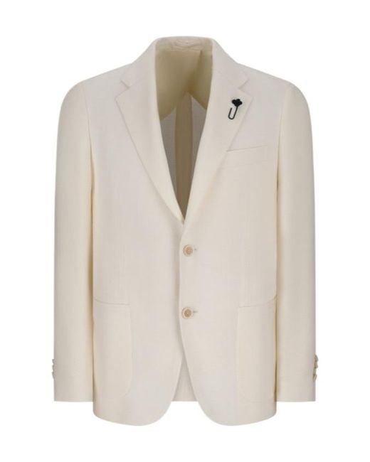 Lardini White Single-Breasted Blazer for men