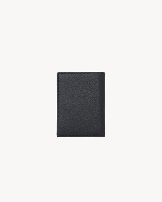 Saint Laurent Gray Tiny Cassandre Credit Card Wallet for men