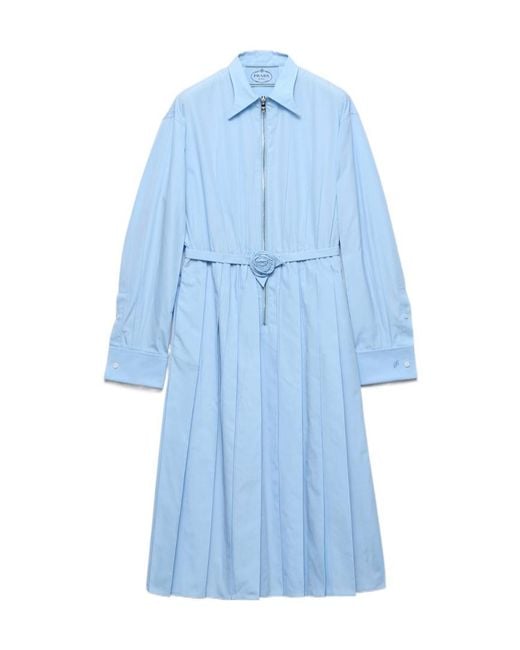 Prada Blue Cotton Poplin Dress