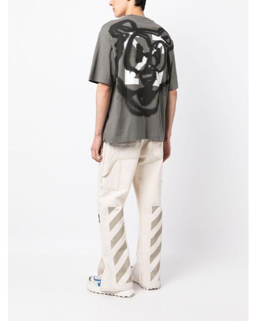 Off-White c/o Virgil Abloh Gray Raymond Tie-Dye Cotton T-Shirt for men