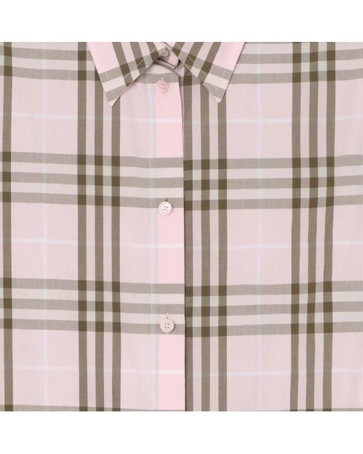 Burberry Pink Long Sleeved Checked Shirt