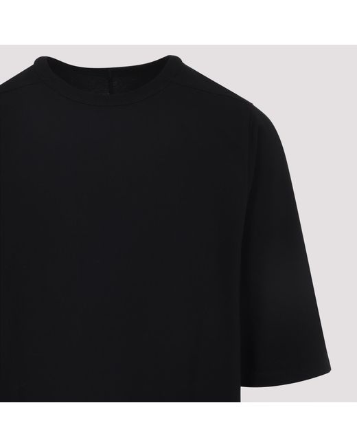 Rick Owens Black Cotton Jumbo Short Sleeves T-Shirt for men