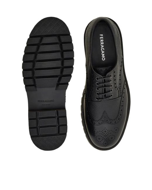 Ferragamo Black Ferragamo Derby Brogues for men