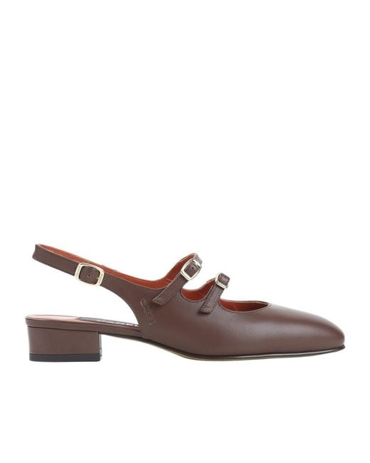 CAREL PARIS Brown Carel Peche 26 Slingback Heeled Pumps