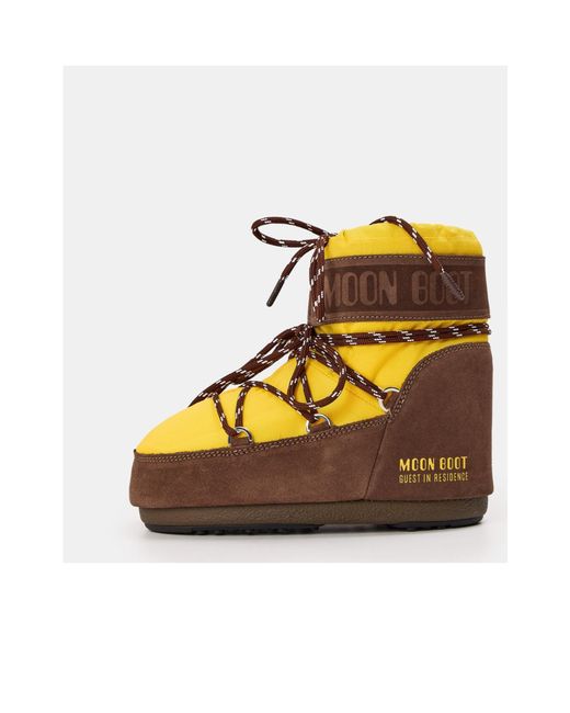 Moon Boot Yellow Retro Color-Blocked Snow Boots