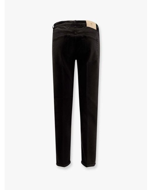 Pt Pantaloni Black Pt Torino Logo Patch Slim Jeans for men