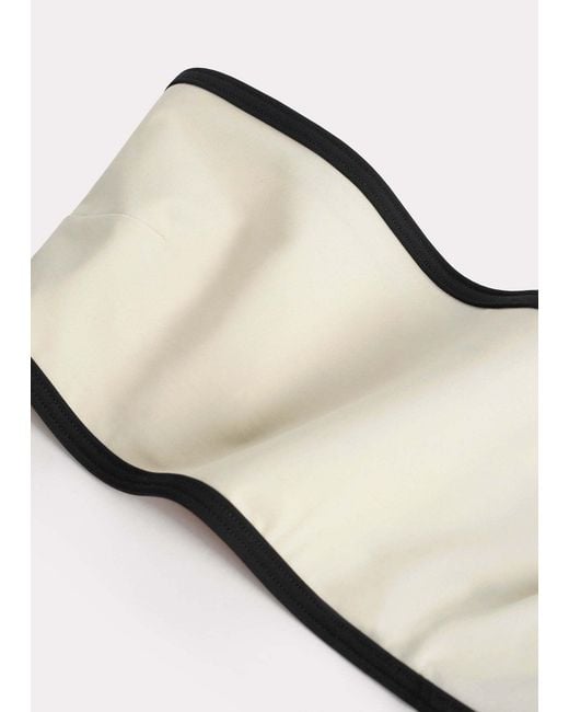 Totême Natural Totême Stripe Edge Strapless Bikini Top